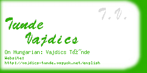 tunde vajdics business card